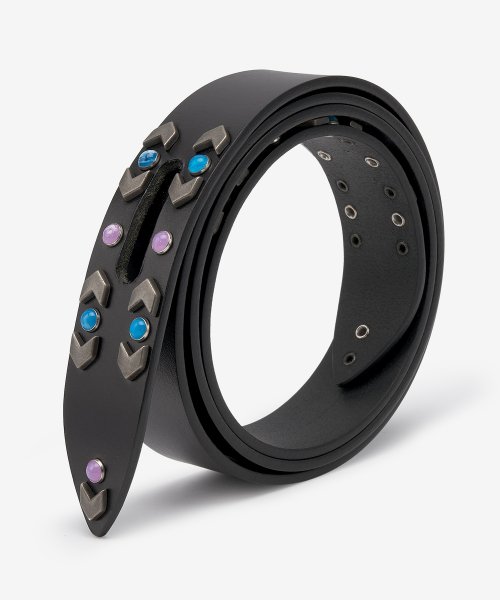 Women's Lecce Studded Leather Belt - Black