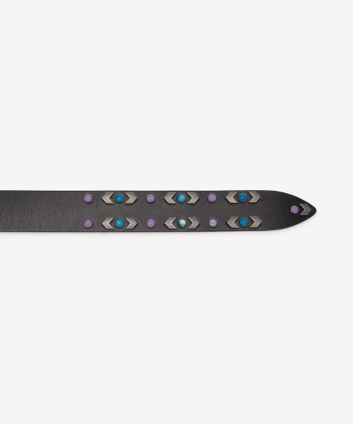 Women's Lecce Studded Leather Belt - Black