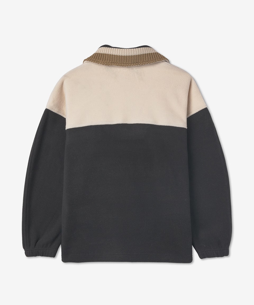 Women's mamet fleece man-to-man - Black: Beige