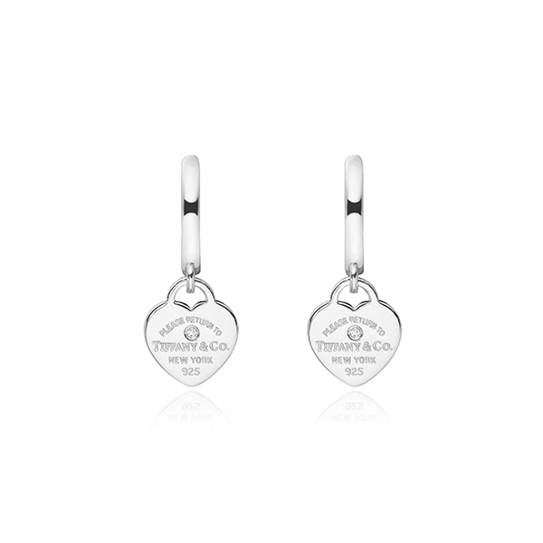 Diamonds Mini Hoop Silver Earrings