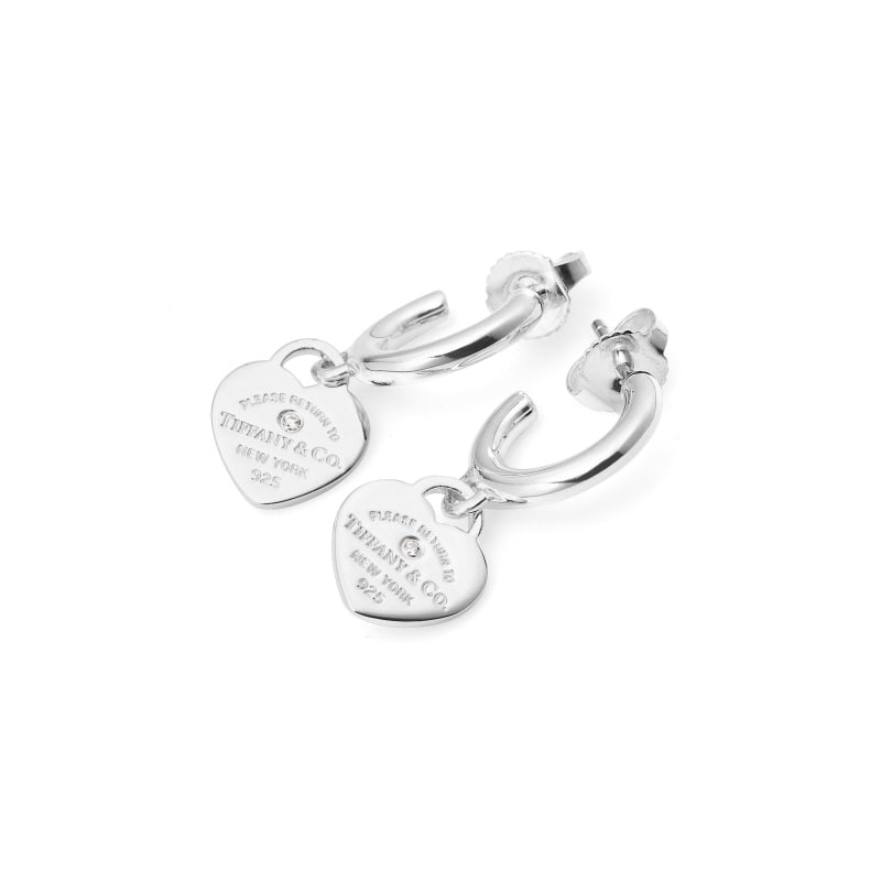 Diamonds Mini Hoop Silver Earrings