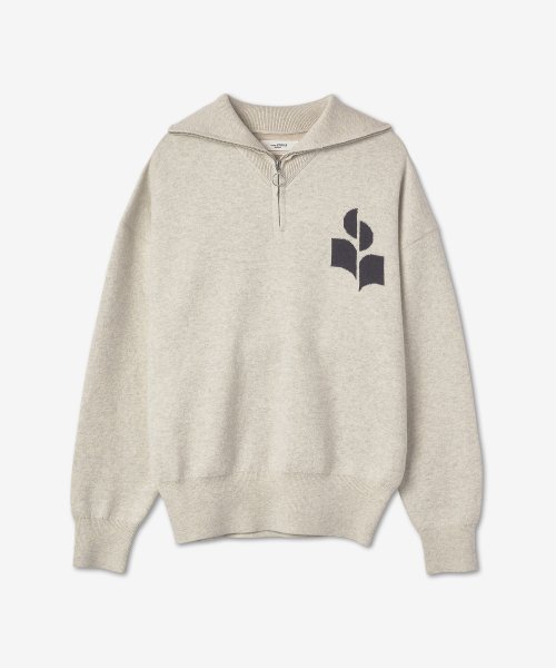 [First 3 Days Special] Women's Azura Zipper Cotton Knit - Light Gray