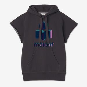 Women's Maishi Logo Short Sleeve Hoodie - Fade Night
