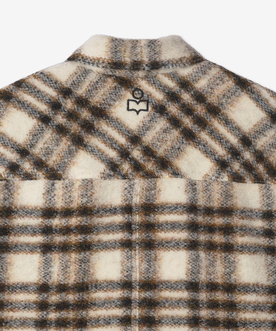 Women's Haveli Wool Check Jacket - Ecru