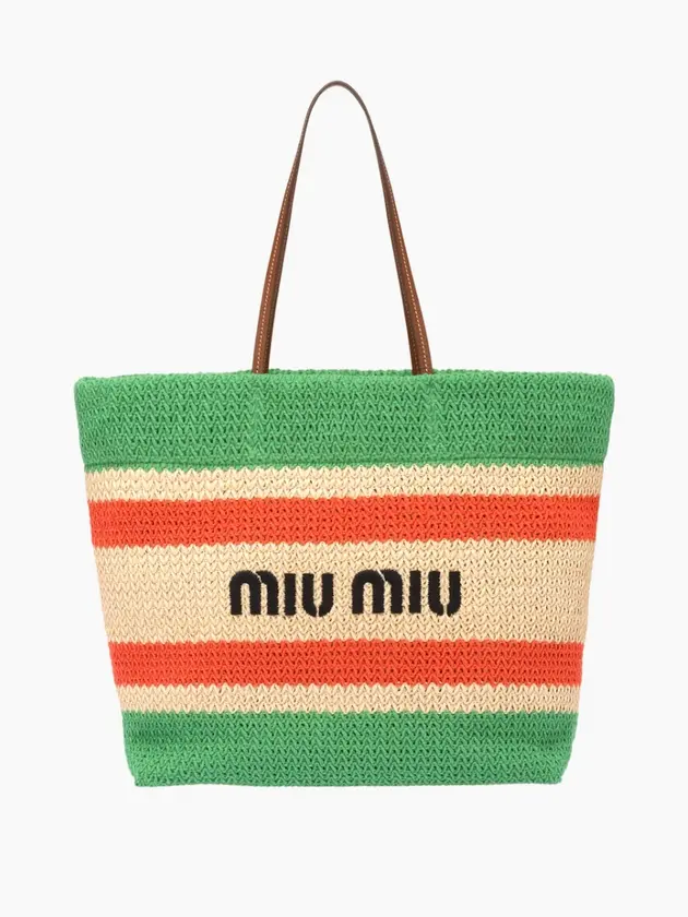 Miu Miu raffia cotton tote bag 5BG228_2DO3_F077A_V_O