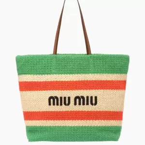 Miu Miu raffia cotton tote bag 5BG228_2DO3_F077A_V_O