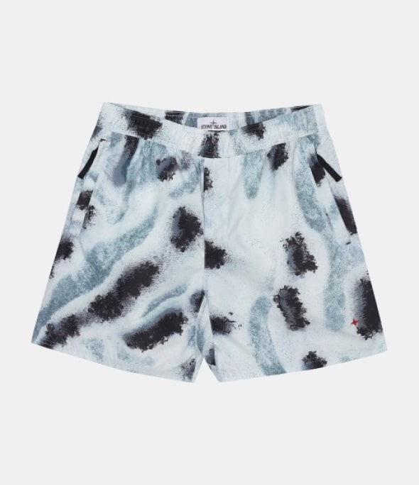 MARINA BRUSHED NYLON REEF CAMO PRINT BEACH SHORTS