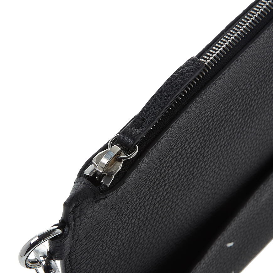 stitch logo clutch bag