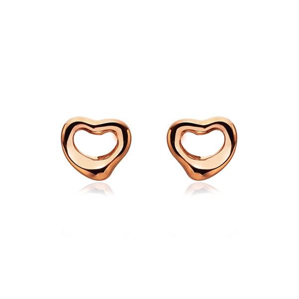 Elsa Peretti Open Heart 7 Size 18K Rose Gold Earring