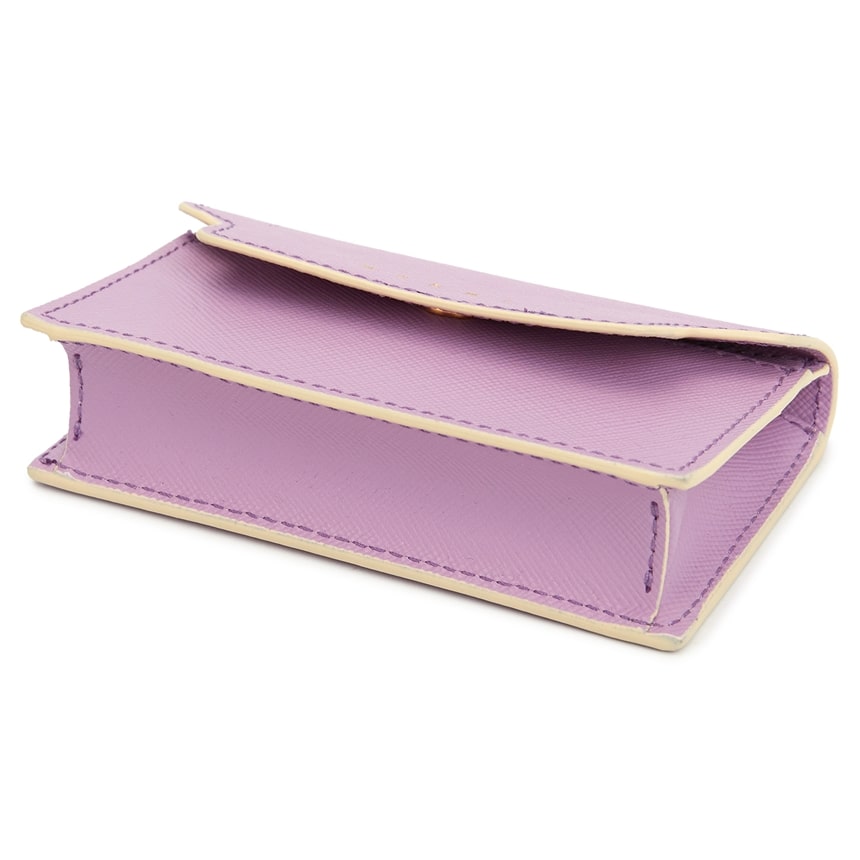 Saffiano trunk card case purple