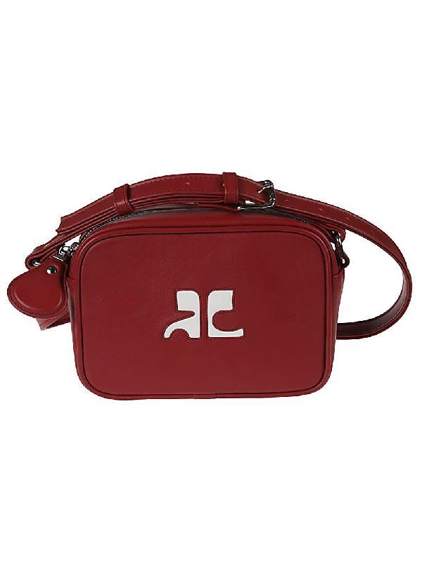 Re-edition logo leather camera bag