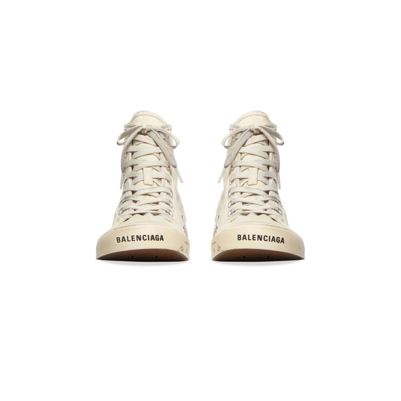 PARIS HIGH TOP GRAFFITI SNEAKER IN WHITE