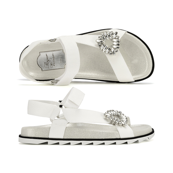 Roger Vivier Slidey Vivier Mini Brosh Vivier Buckle Slide Slippers 