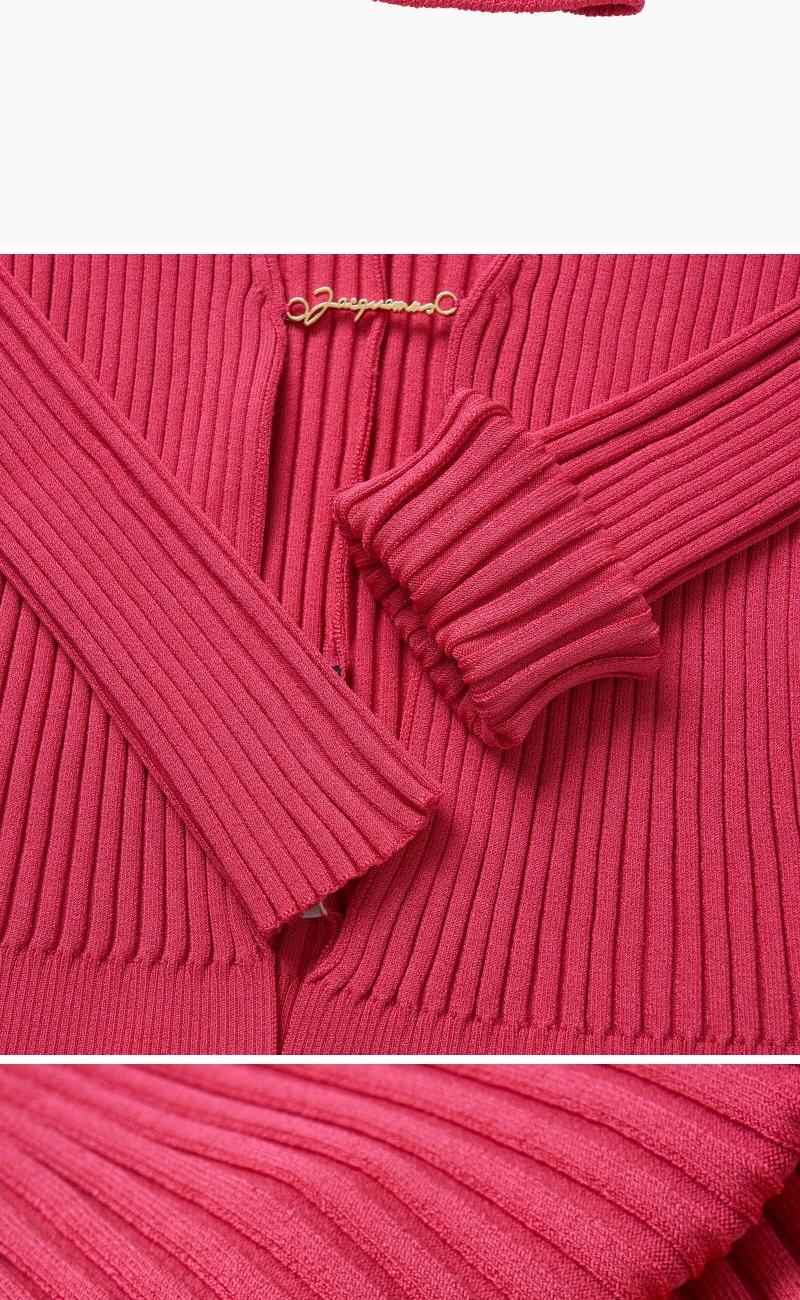 23SS La maille Pralu longue (La Maye Fralou Long Micro Charm Logo Cardigan)