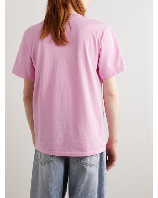 Maison Kitsune Grey Fox Head Patch Classic T-Shirt Dusty Rose
