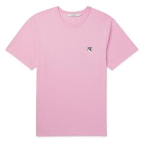Maison Kitsune Grey Fox Head Patch Classic T-Shirt Dusty Rose