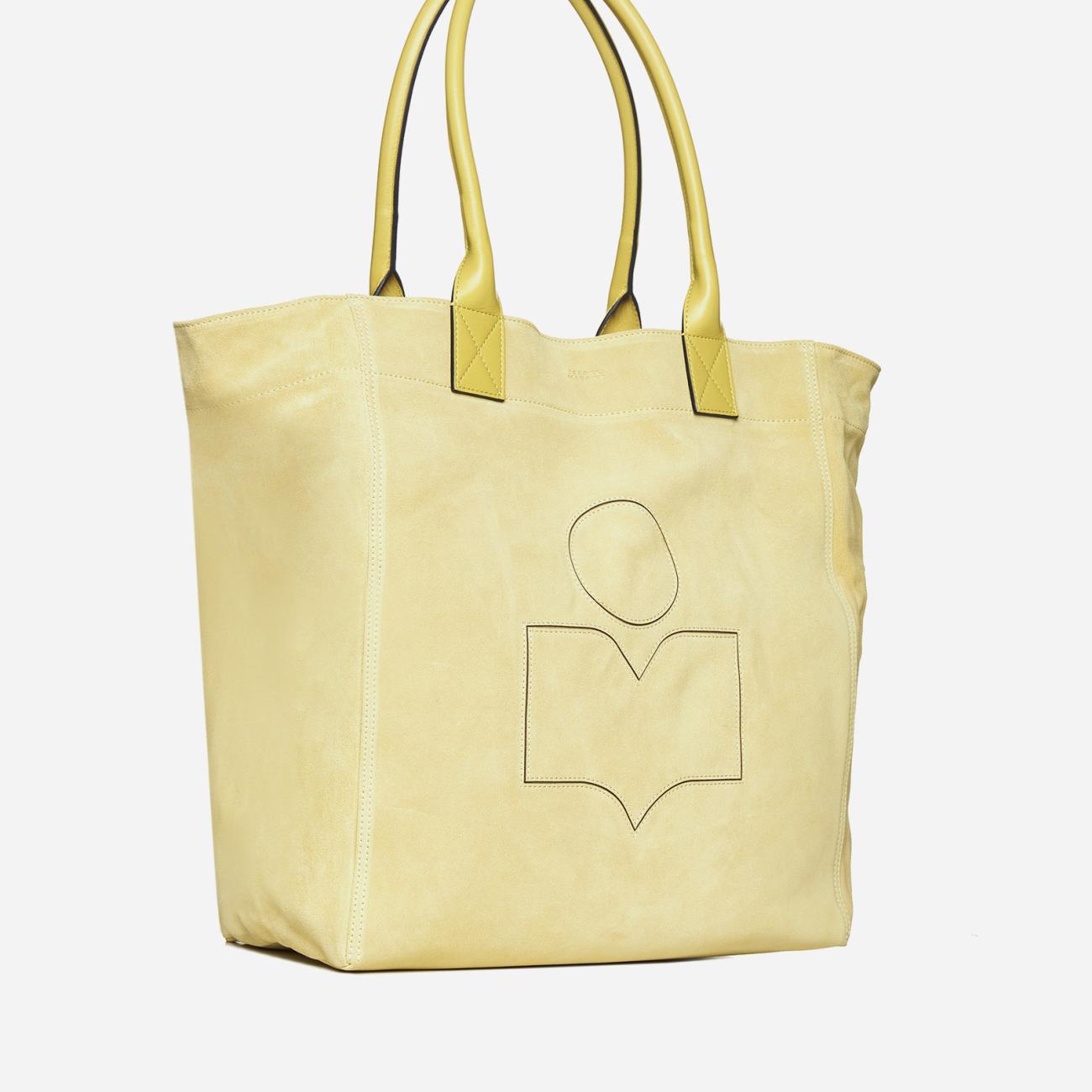Isabel marant Small Yanky Suede Logo Tote Bag yellow