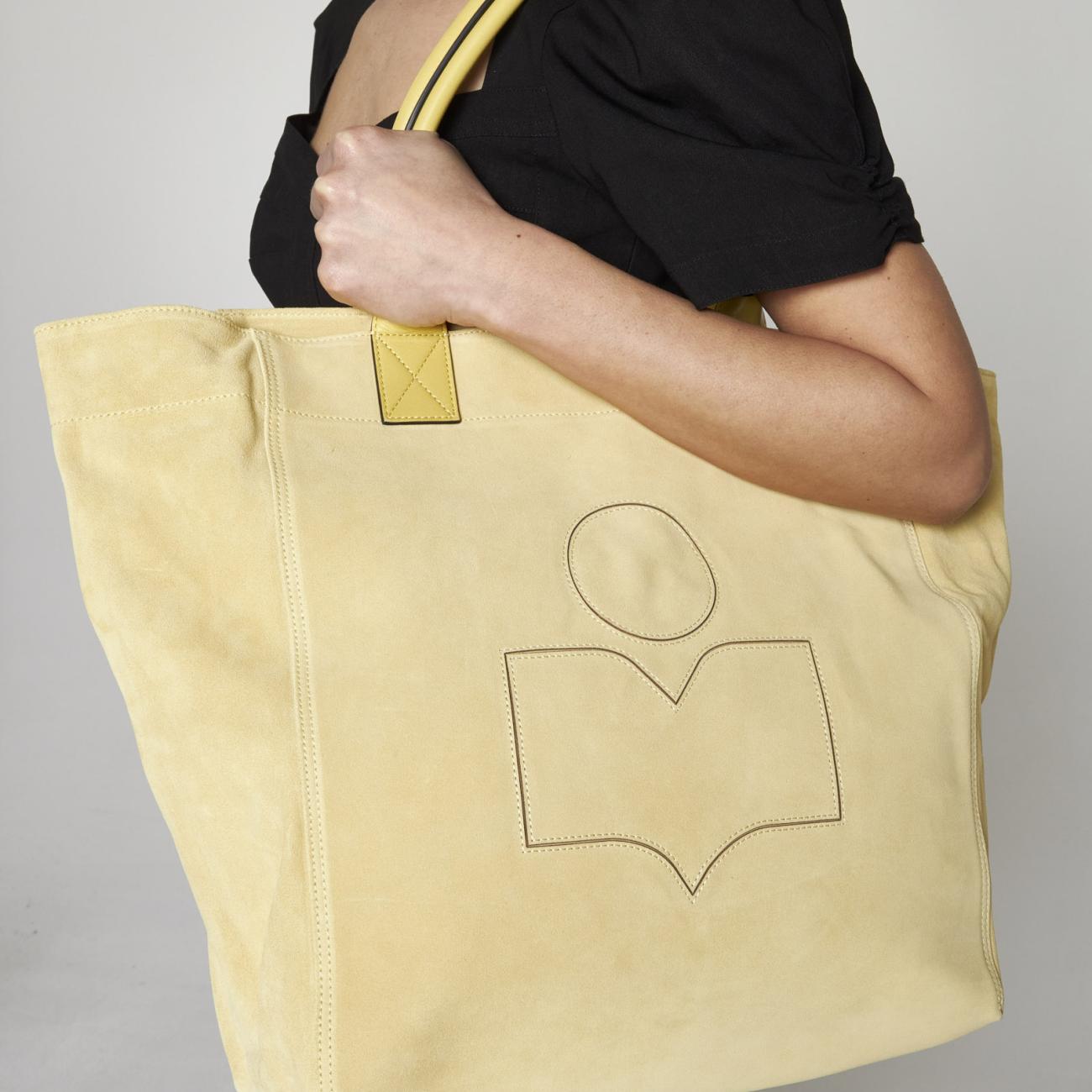 Isabel marant Small Yanky Suede Logo Tote Bag yellow