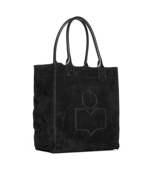 23SSS Small Yanky Suede Logo Tote Bag Black