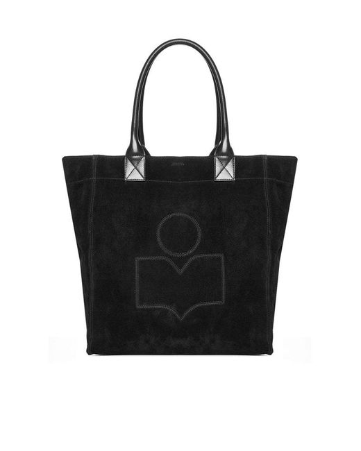23SSS Small Yanky Suede Logo Tote Bag Black