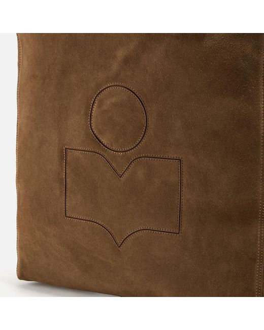 Isabel marant Small Yanky Suede Logo Tote Bag brown