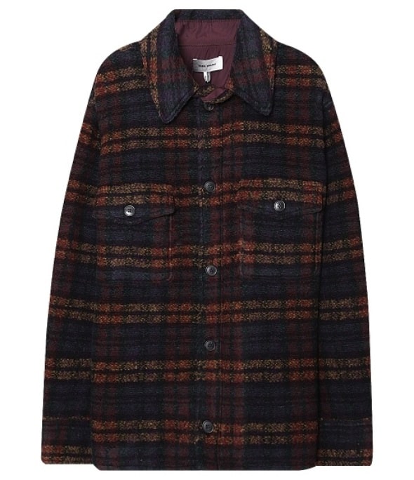 Kervont check shirt jacket BLACK