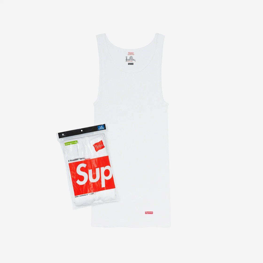 Supreme Hanes Tagless Tank Tops White