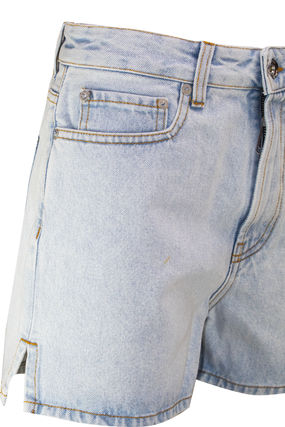 Diagonal Denim Shorts