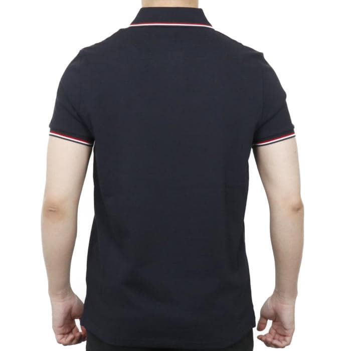 Three-stripe lining logo patch short sleeve karati navy