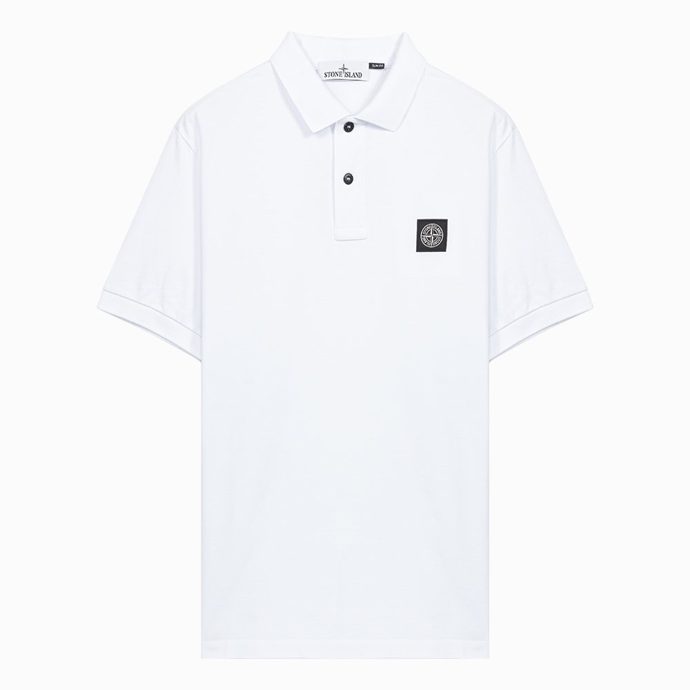 Logo embroidered short sleeve karati white