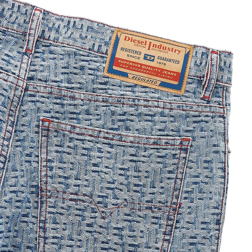 Men's All Over Logo Pattern Denim Pants