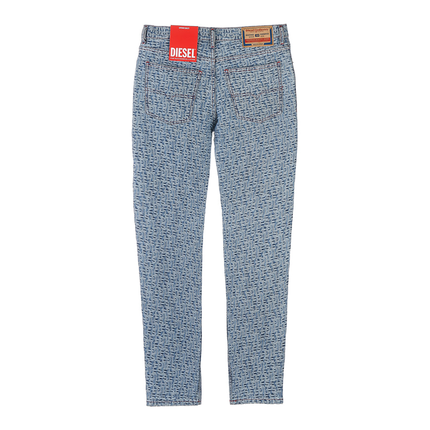 Men's All Over Logo Pattern Denim Pants