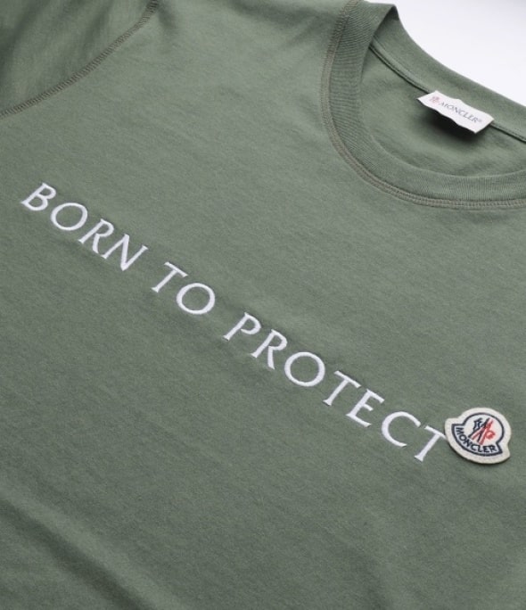 Lettering printing logo patch short sleeve tee KHAKI