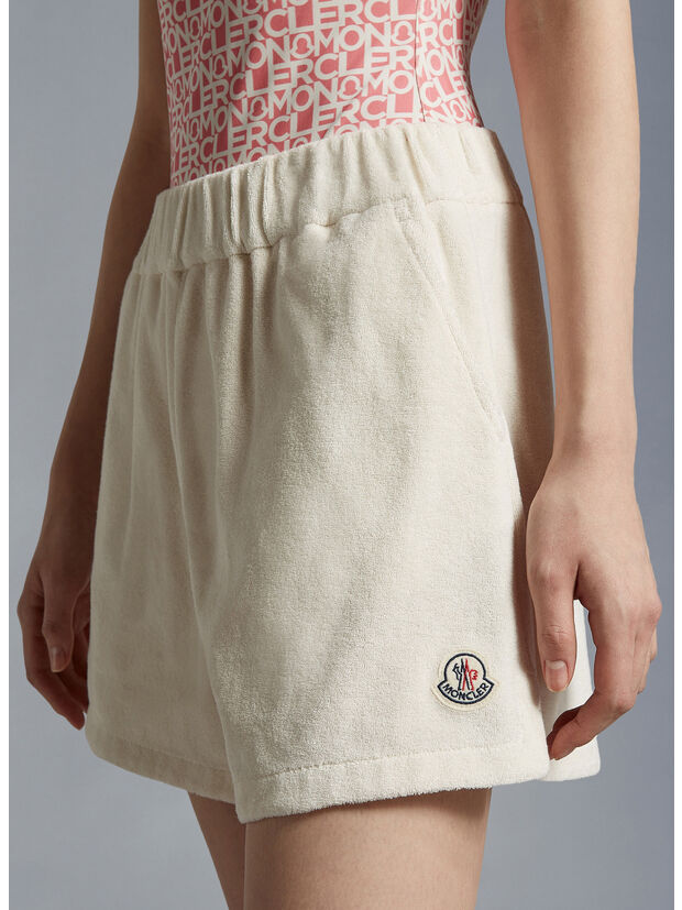 Logo patch terry cotton sweat shorts free