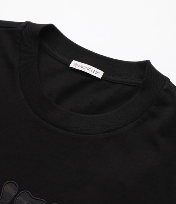 Logo embroidered short sleeve tee black