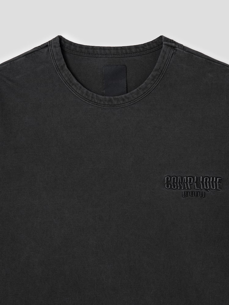 Cotton Garment Dying T-Shirt - Gray