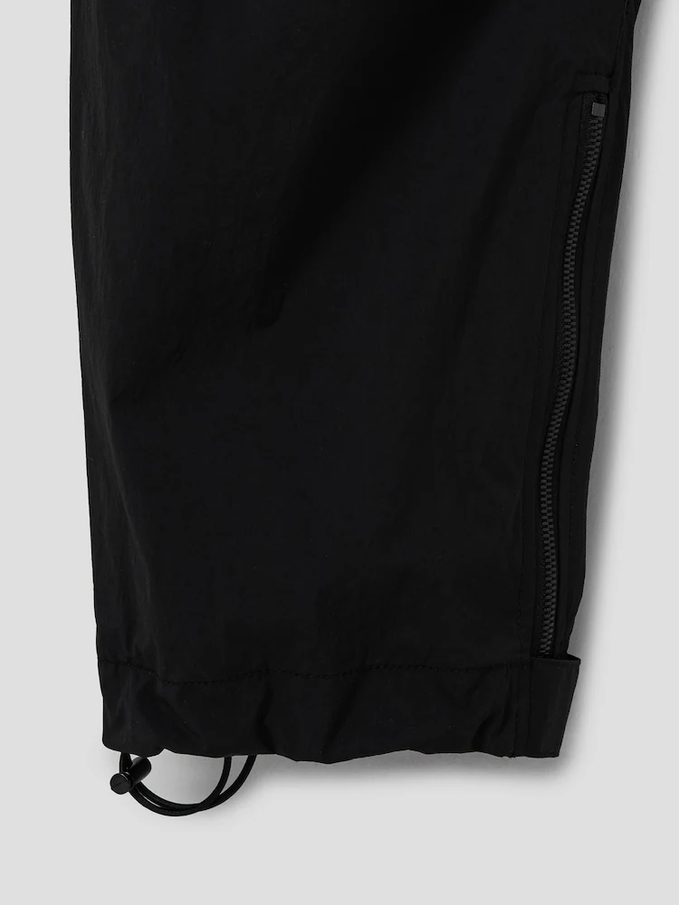 Nylon Low Crotch Pants - Black