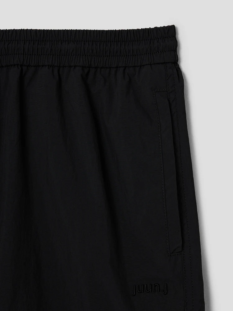 Nylon Low Crotch Pants - Black