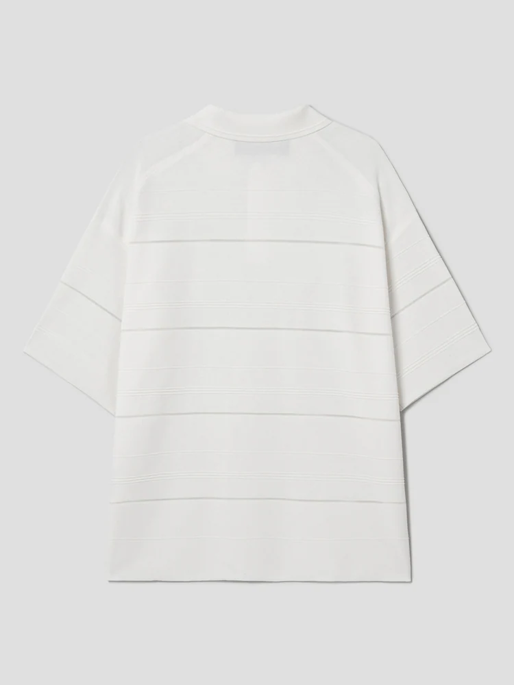 Stripe Collar Knit - White