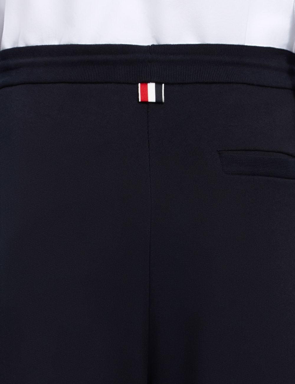 NAVY LOOPBACK JERSEY VERTICAL STRIPE SWEATPANTS