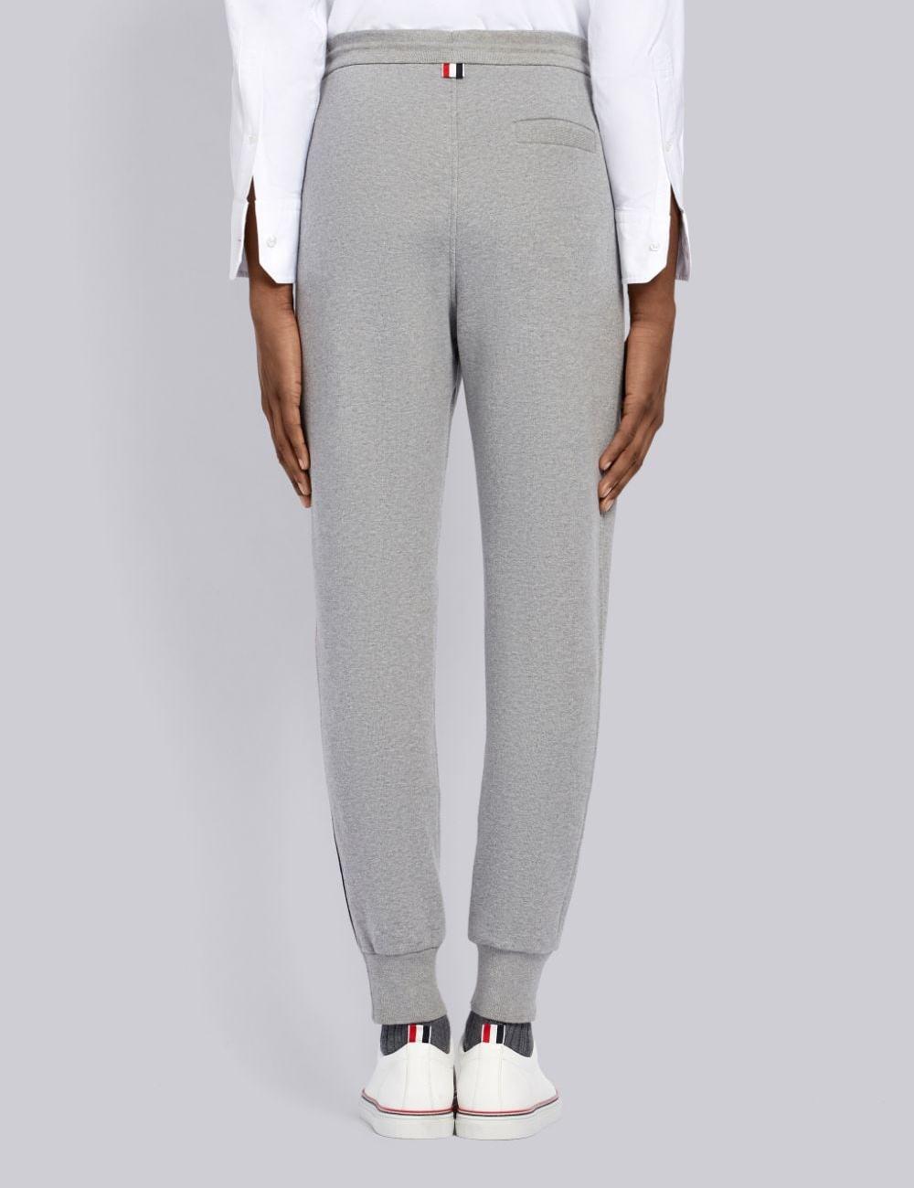 LIGHT GRAY LOOPBACK JERSEY VERTICAL STRIPE SWEATPANTS
