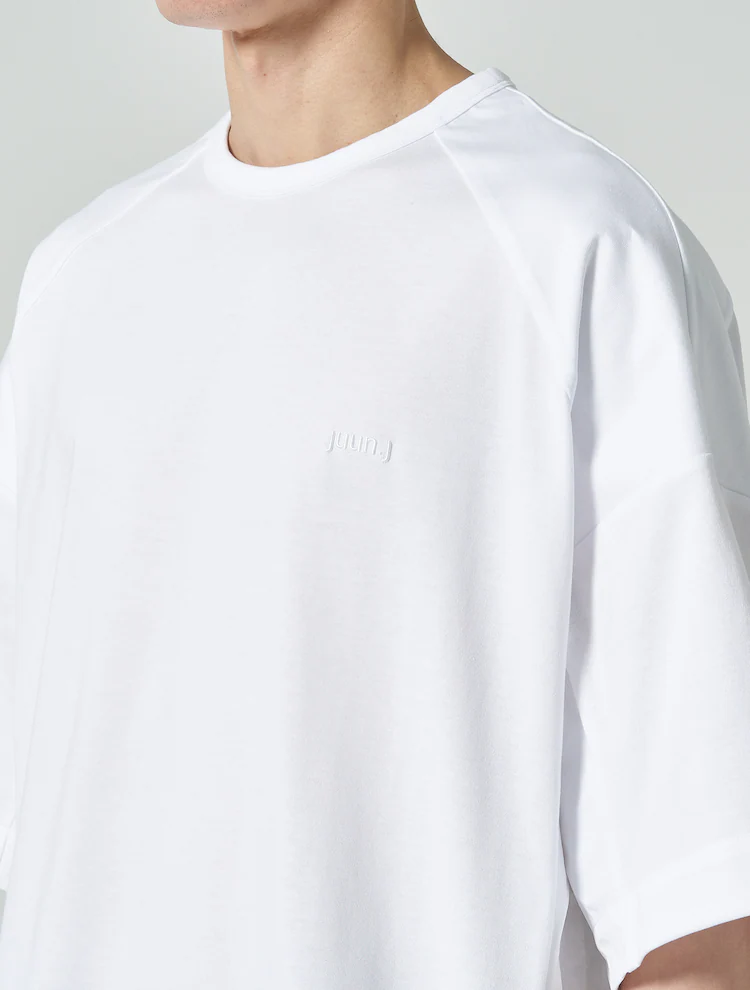 Side Contrast Cotton Short Sleeve T-Shirt - White