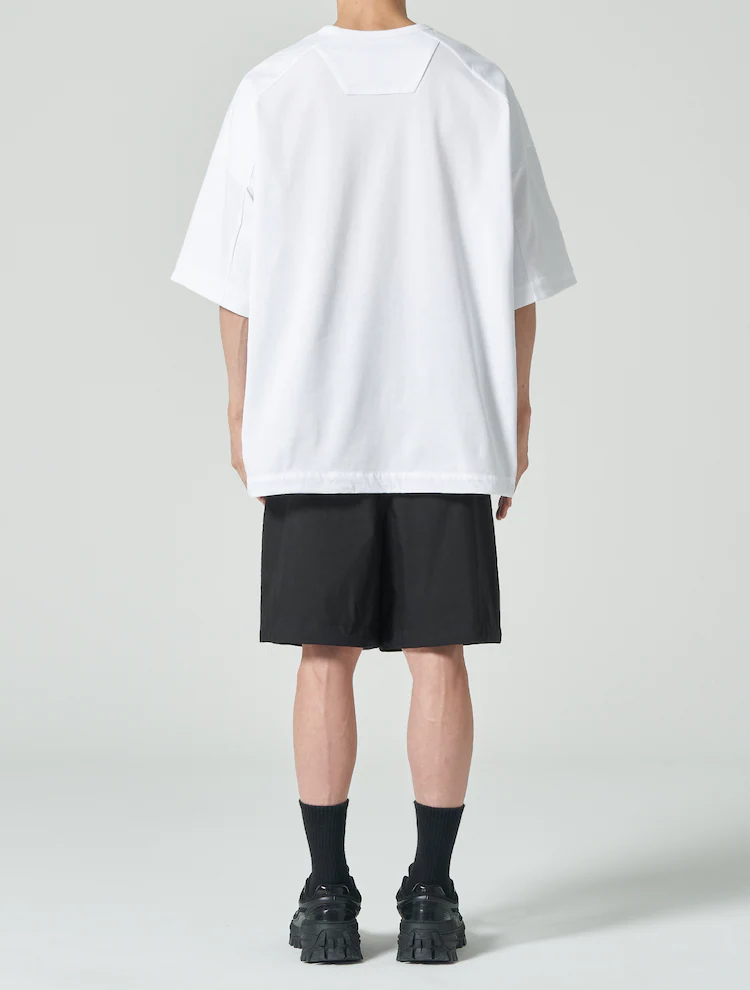 Side Contrast Cotton Short Sleeve T-Shirt - White