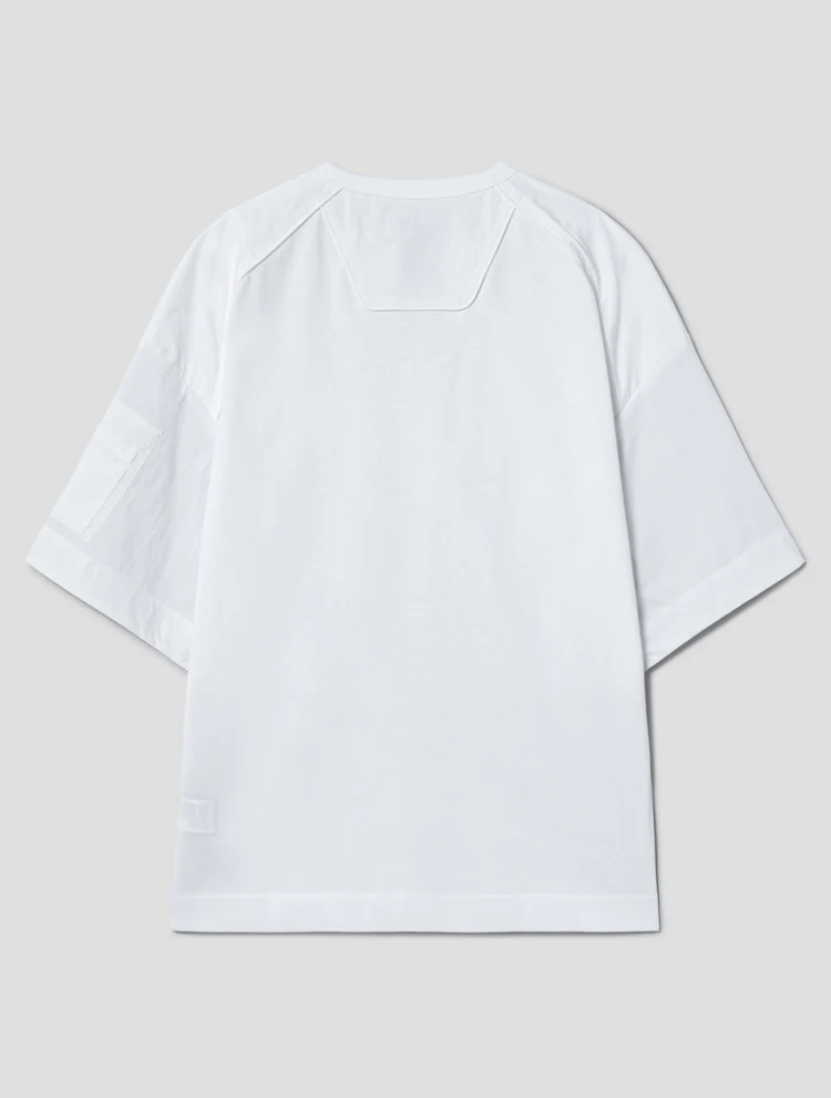 Nylon Color Short Sleeve T-Shirt - White