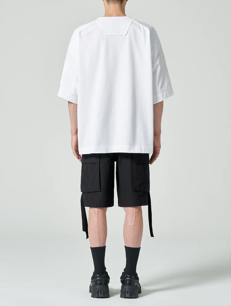 Nylon Color Short Sleeve T-Shirt - White