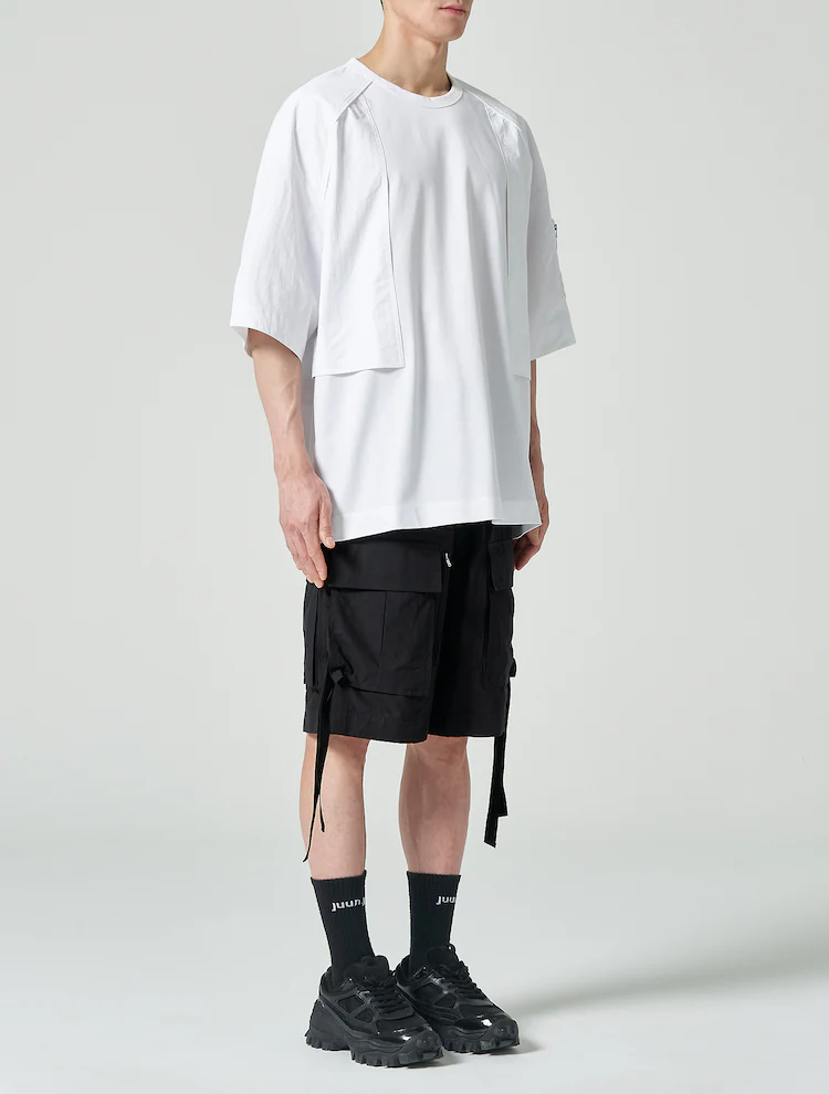 Nylon Color Short Sleeve T-Shirt - White