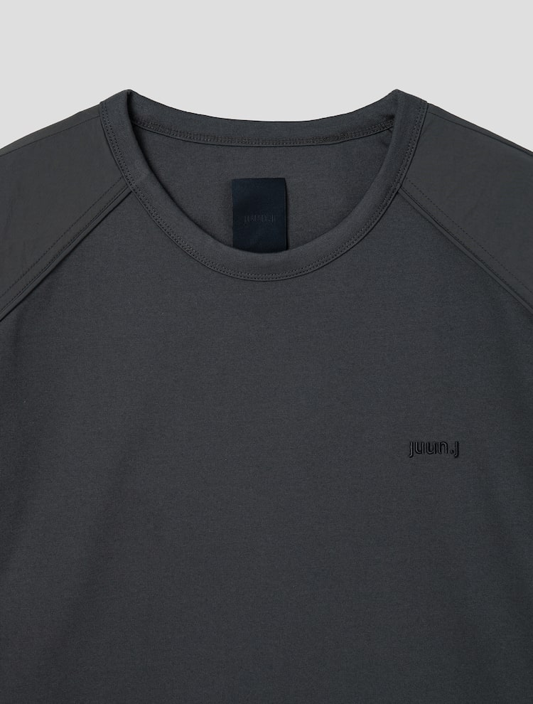 Layered Detail Short Sleeve T-Shirt - Gray