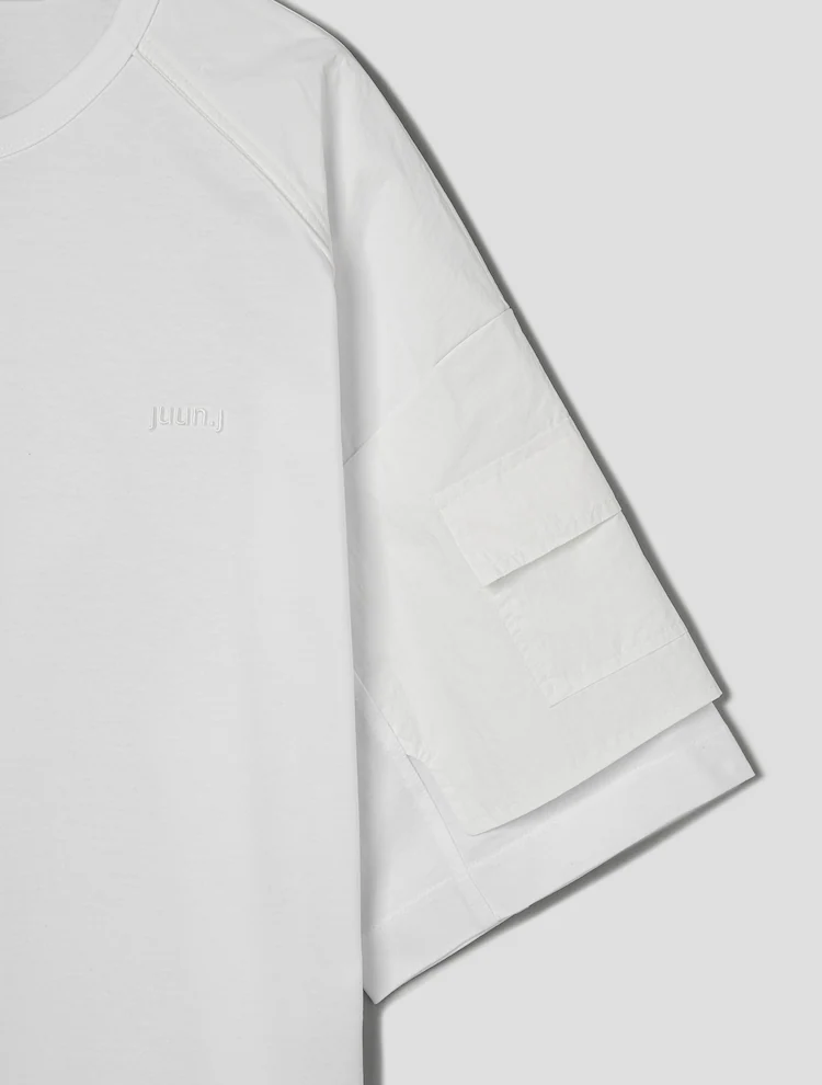 Layered Detail Short Sleeve T-Shirt - White
