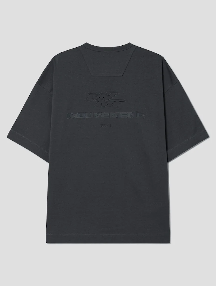 Loose Fit Short Sleeve Lettering T-Shirt - Gray