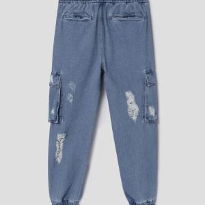 Damage Cargo Jogger Denim - Blue